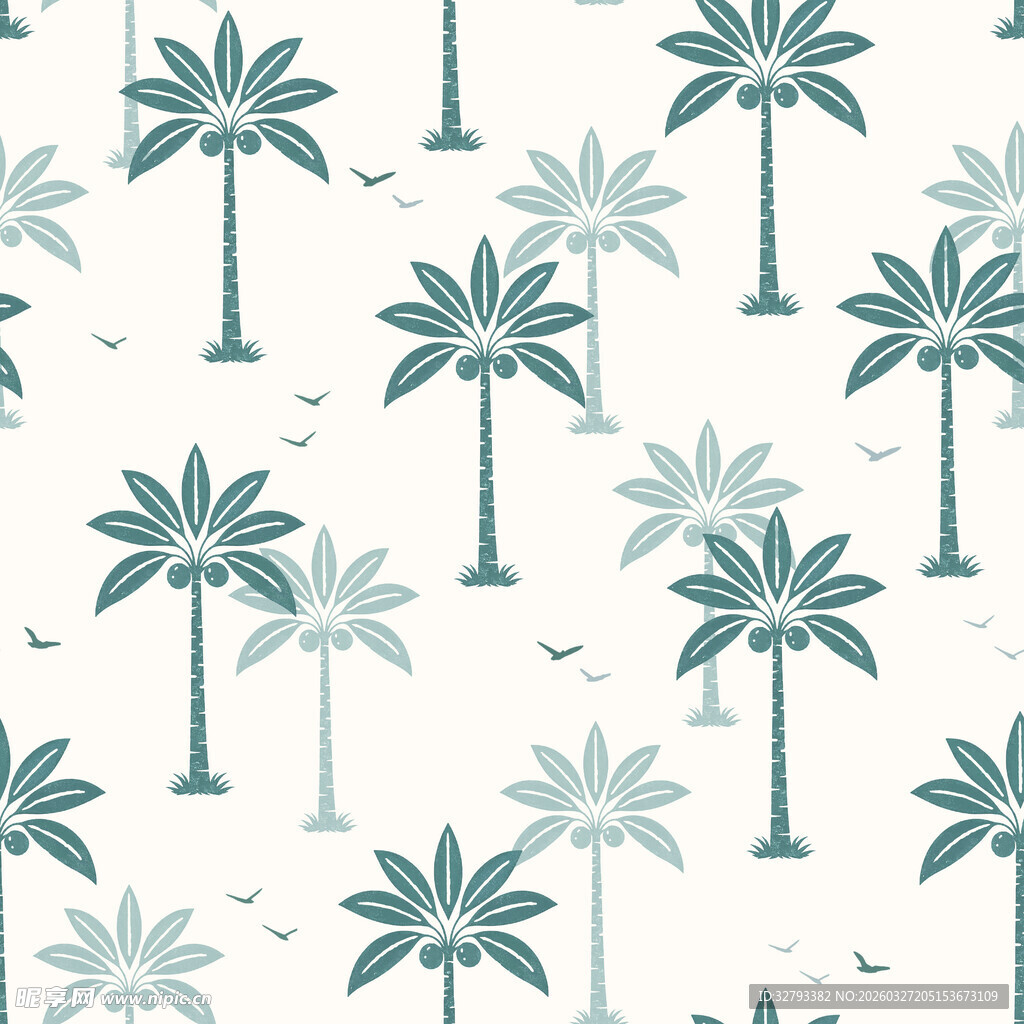清新简约棕榈树图案背景