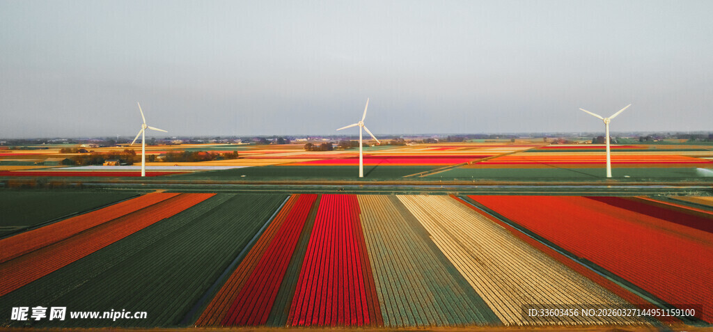 多彩田野风车景观