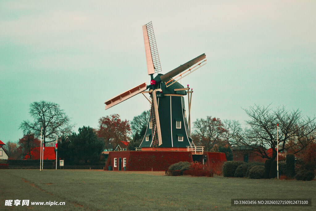 荷兰风车景观