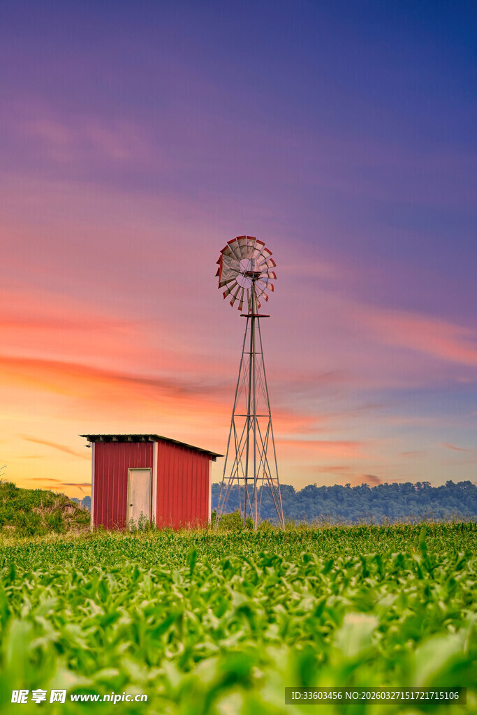 田园风车美景