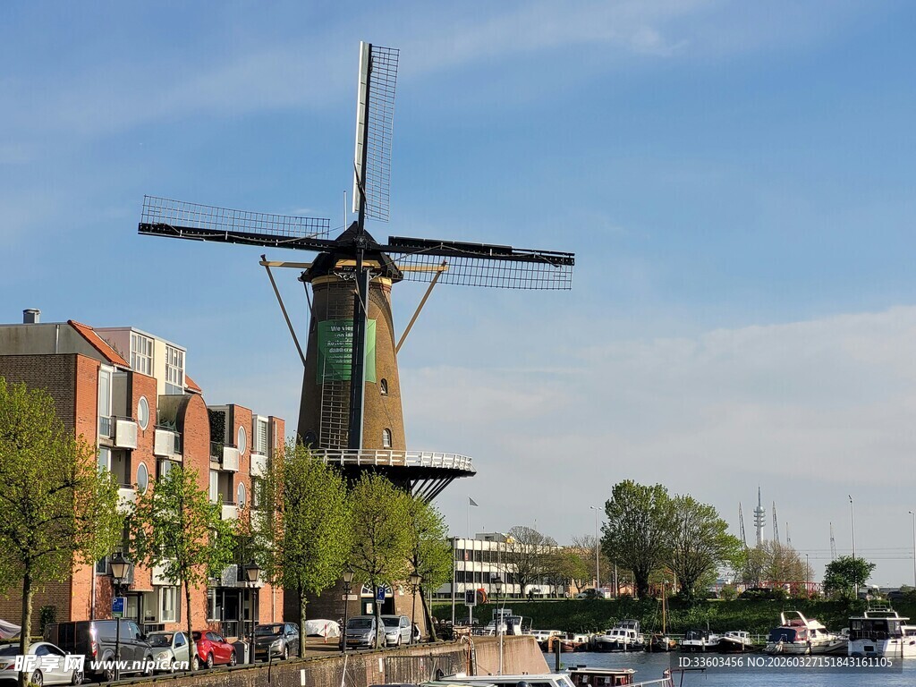 荷兰风车景观