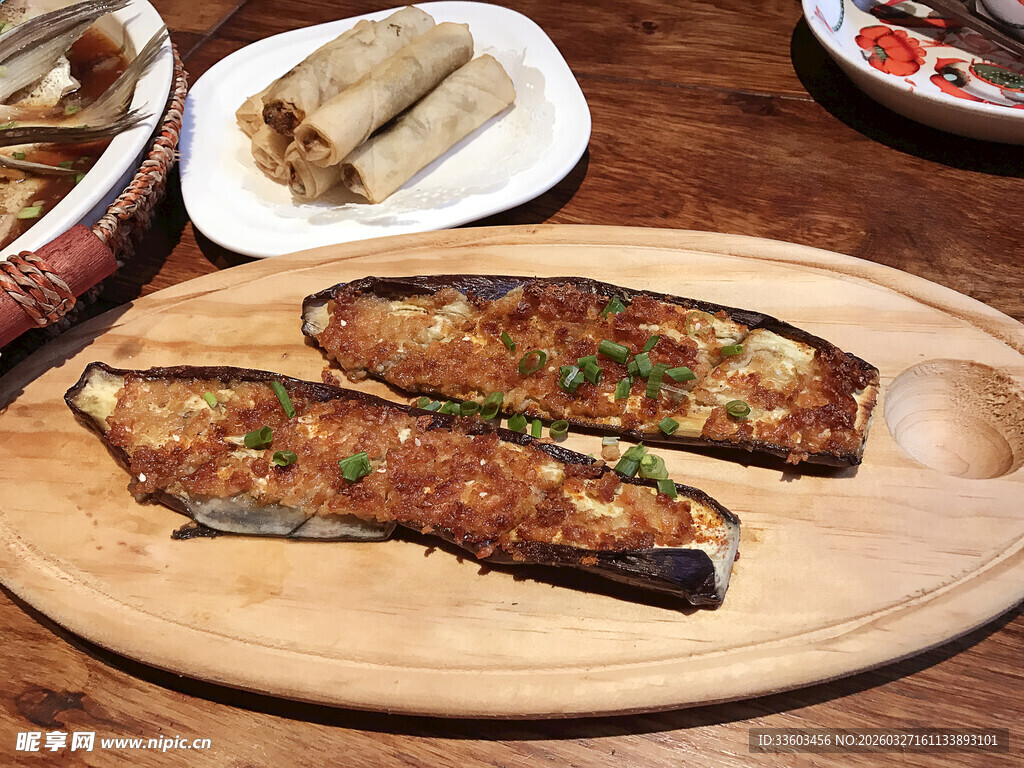 烤茄子美食特写