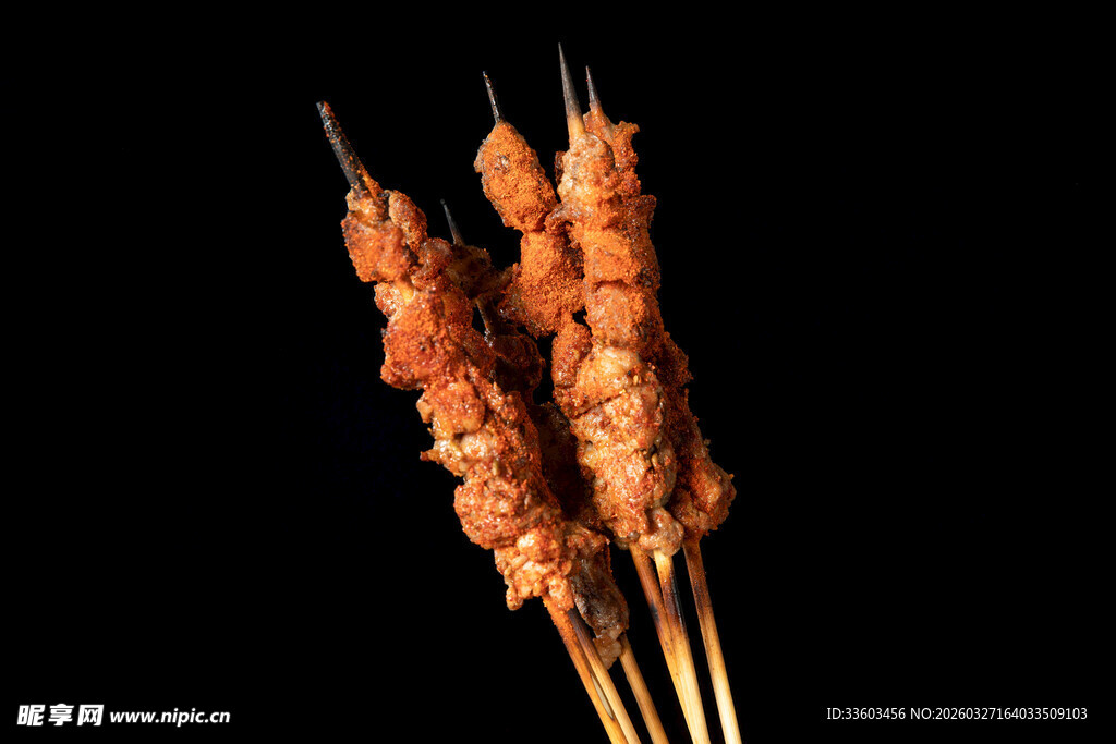 美味烤肉串特写