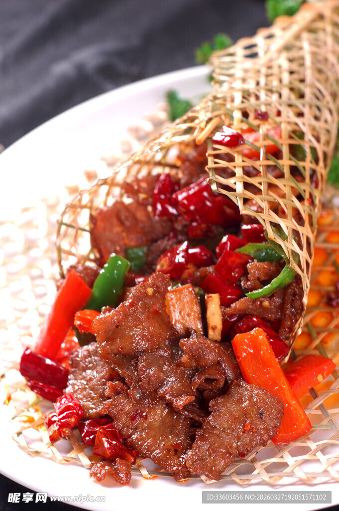 香辣牛肉美食特写