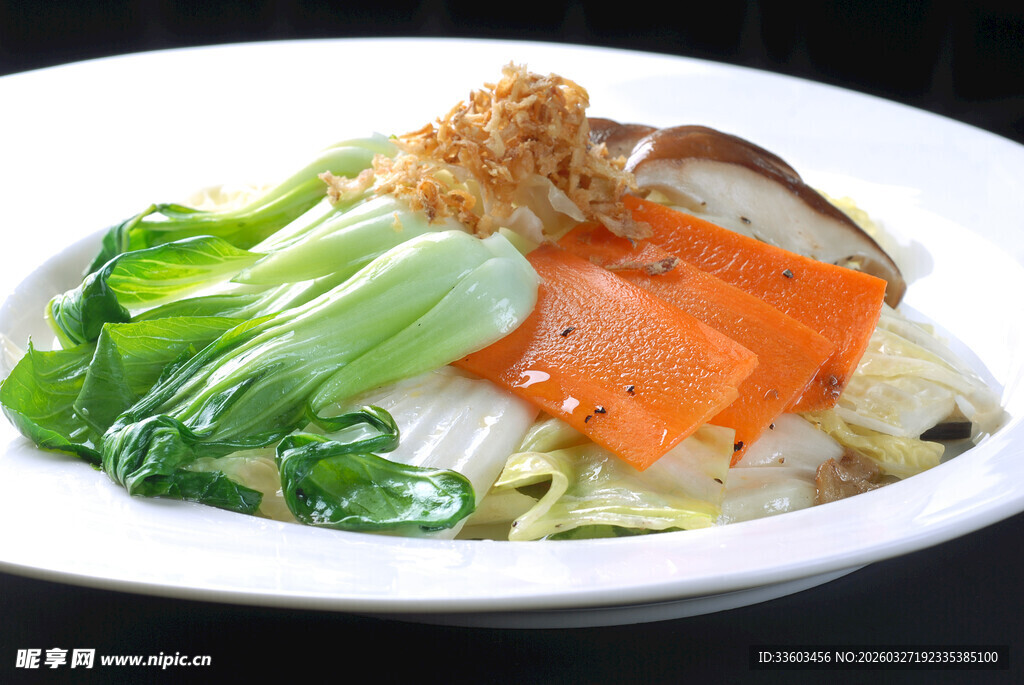 美味蔬菜海鲜盖浇面