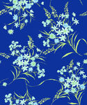 蓝色花卉图案背景布料