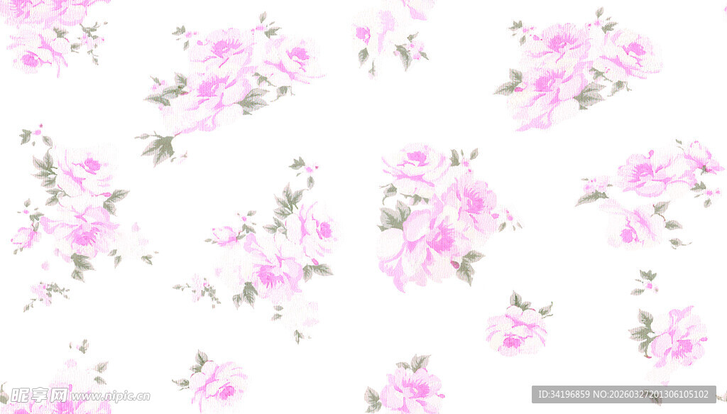 粉色花卉无缝图案背景