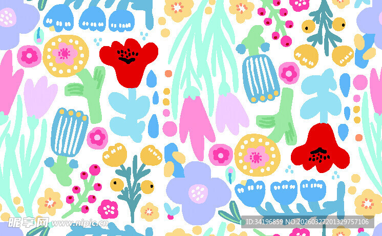 多彩花卉图案背景