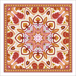 复古风精美花卉图案方巾