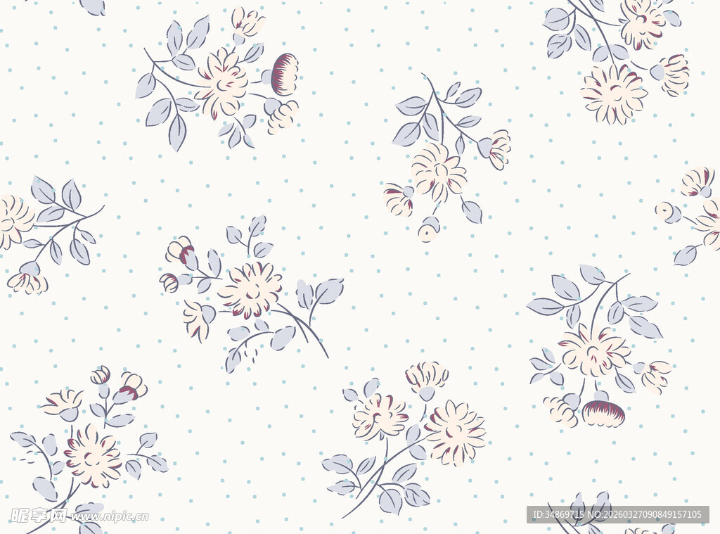 数码淡雅花卉图