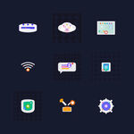 多彩扁平风实用功能图标集