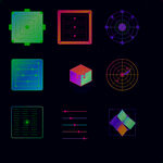 多彩几何抽象图案集合