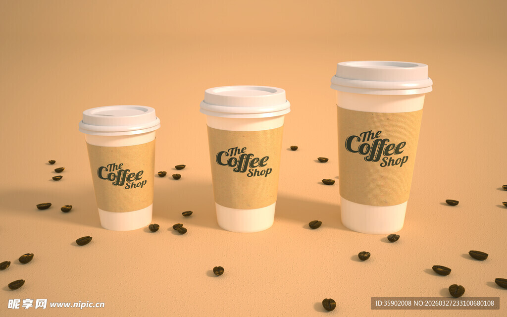 三杯咖啡摆拍特写