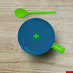 蓝色带勺便当盒