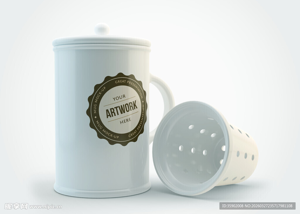 白色陶瓷滤茶杯具套装