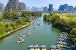 亚洲中国广西桂林阳朔遇龙河风光
