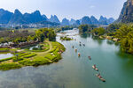 亚洲中国广西桂林阳朔遇龙河风光