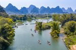 亚洲中国广西桂林阳朔遇龙河风光