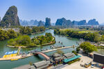 亚洲中国广西桂林阳朔遇龙河风光