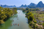 亚洲中国广西桂林阳朔遇龙河风光