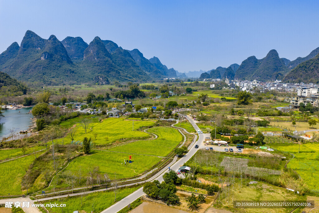 亚洲中国广西桂林阳朔遇龙河风光