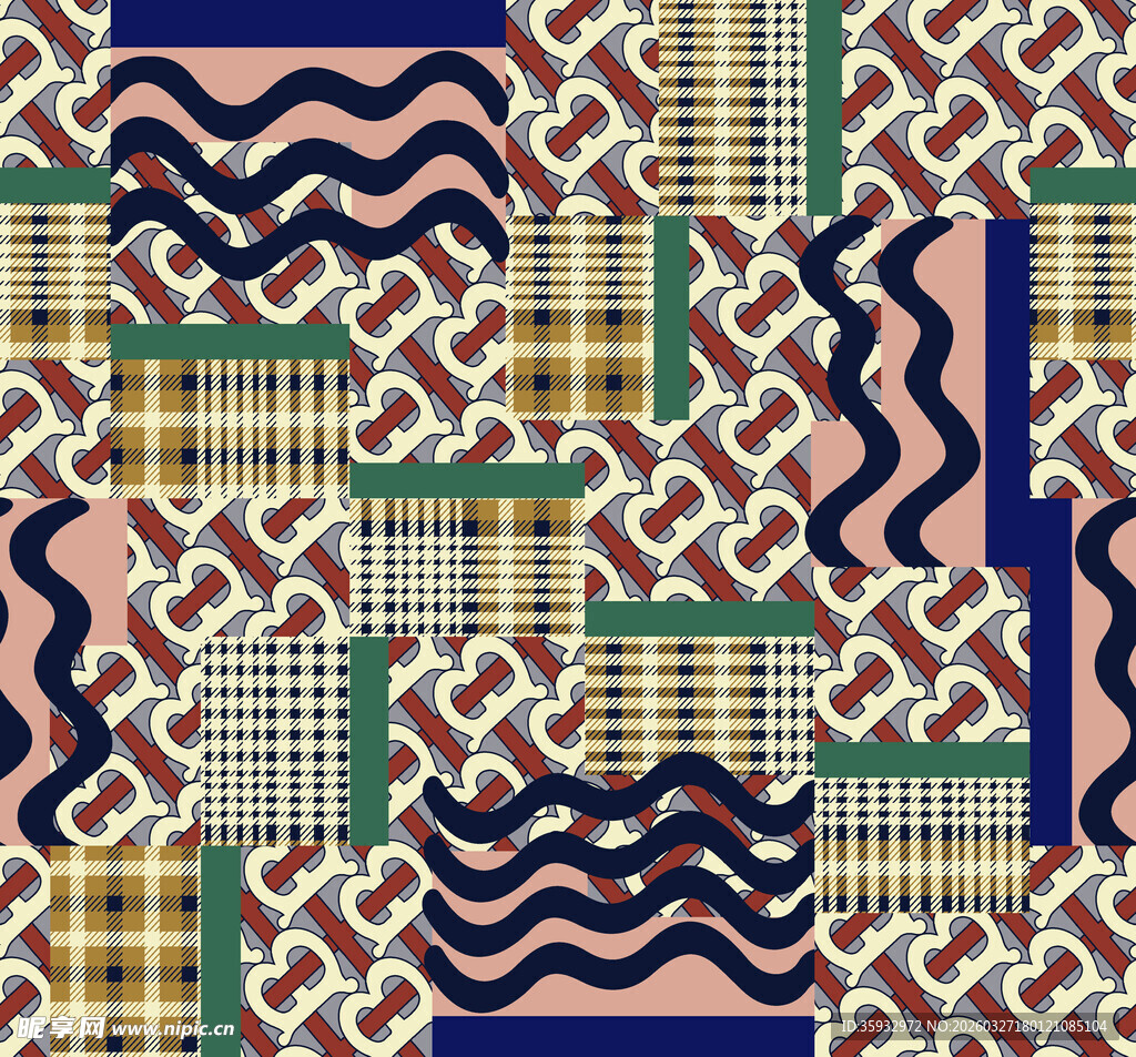 几何图案拼接抽象艺术背景