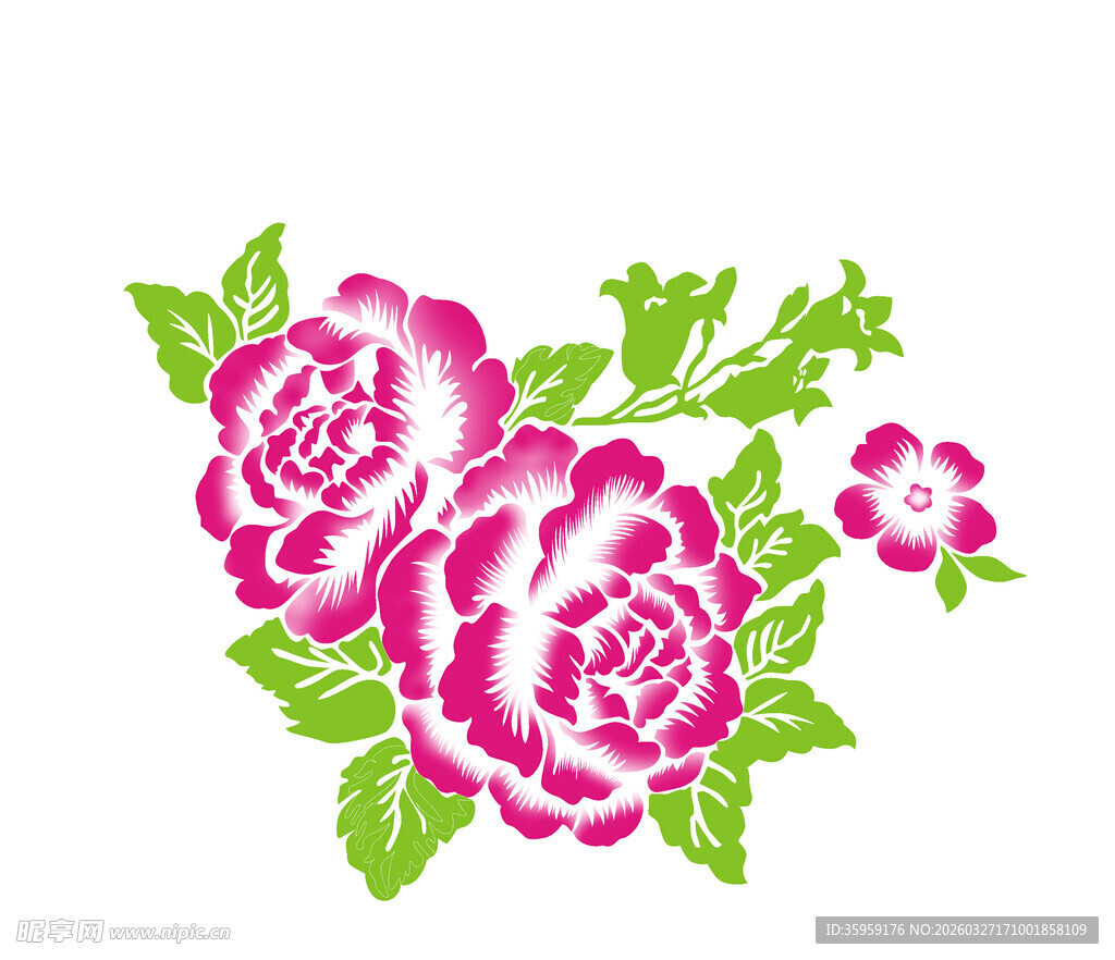 粉色花卉图案设计