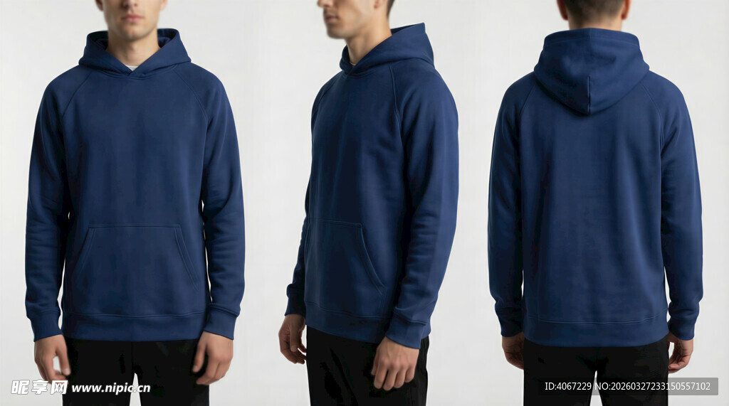 藏青色简约帽衫样机