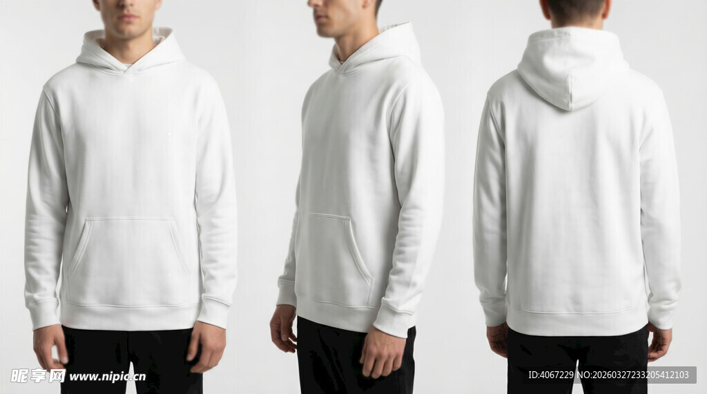 简约白色帽衫样机