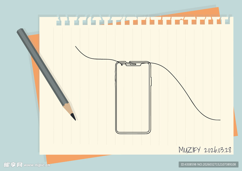 线条画 手机图案