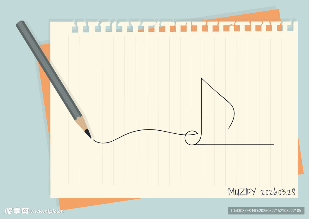 线条画 音符图案