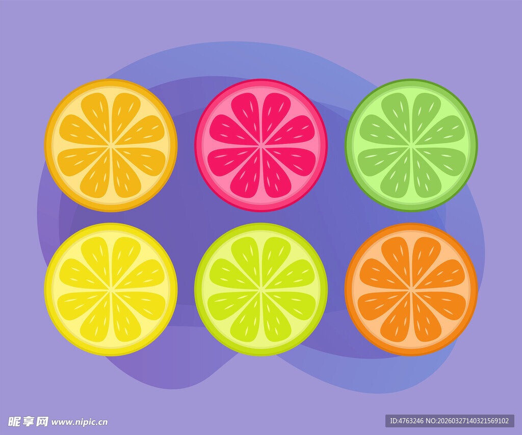 多彩水果切片展示