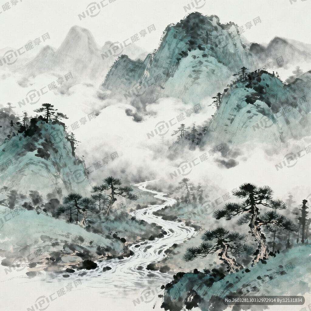 中国风山水背景素材