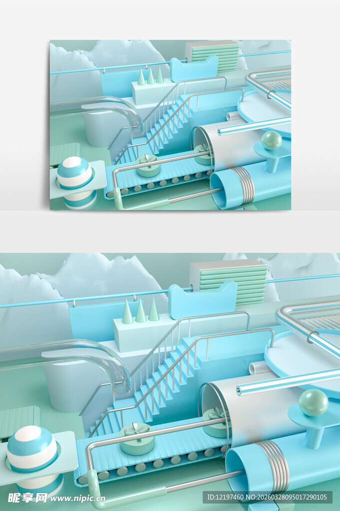 清新蓝调家居用品组合