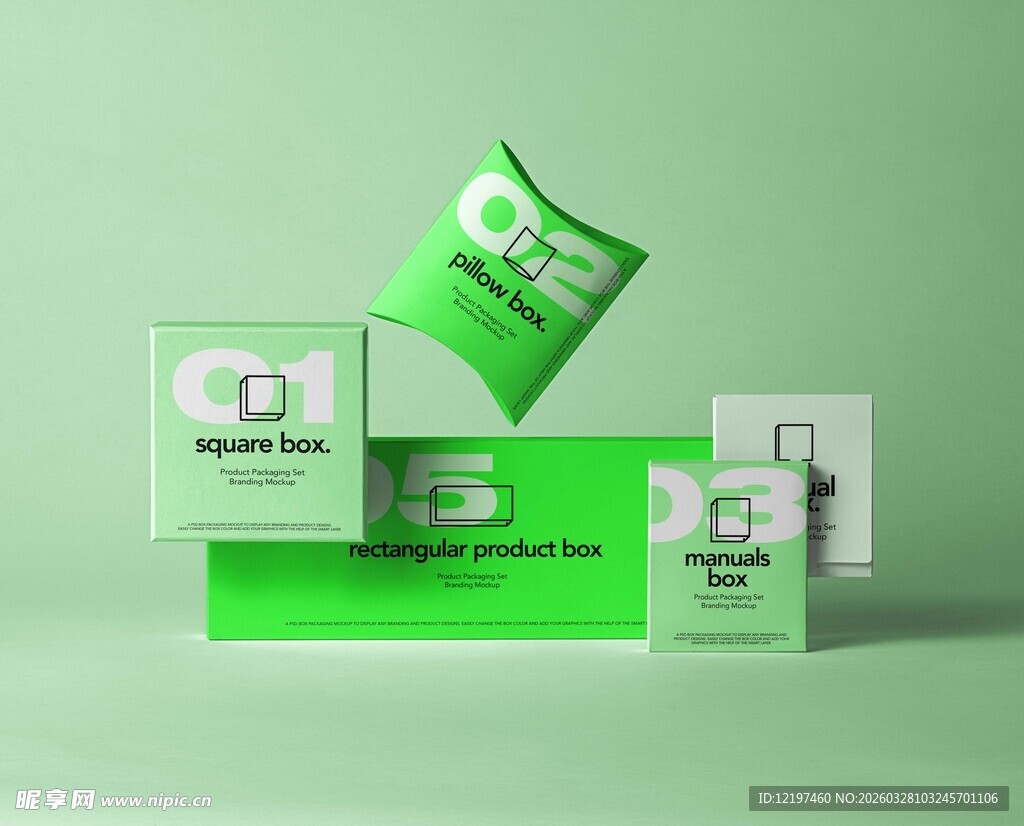 绿色清新名片设计展示