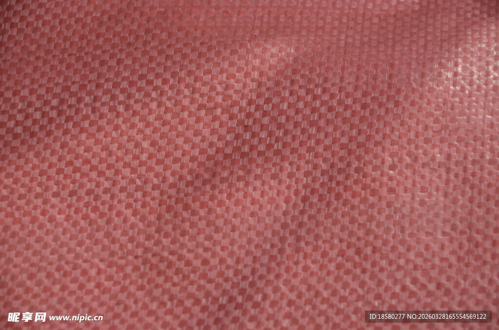 红色纹理皮革面料特写