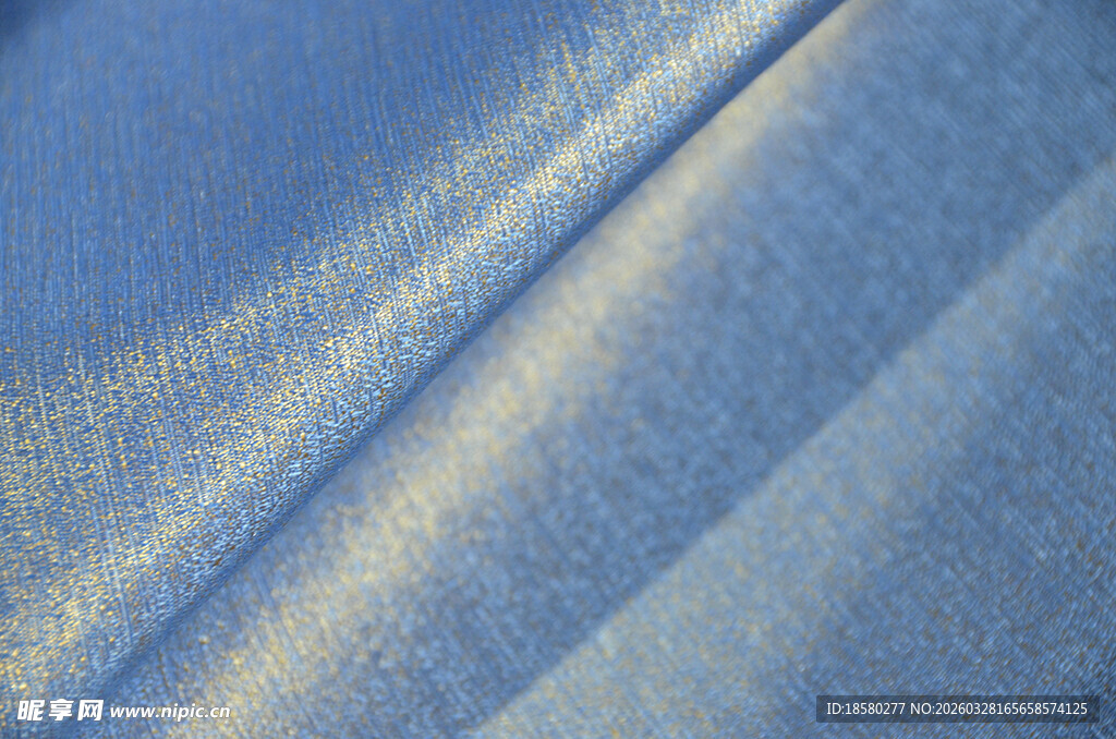 蓝色闪光面料布料纹理特写