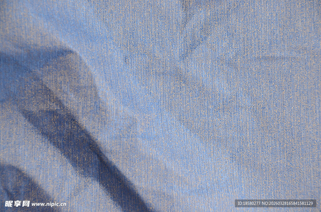蓝色纹理布料特写