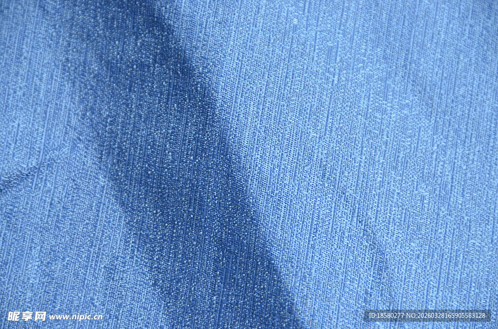 蓝色布料纹理特写