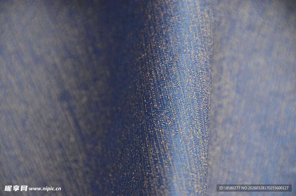 蓝色纹理布料特写