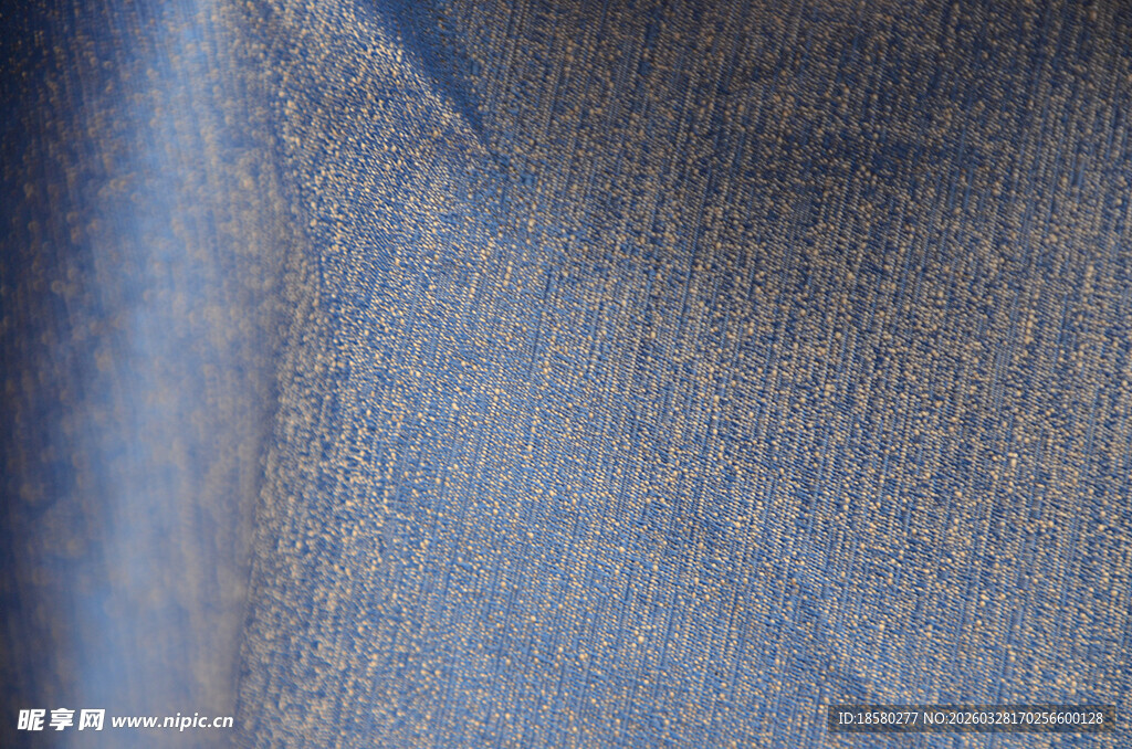 蓝色纹理布料特写