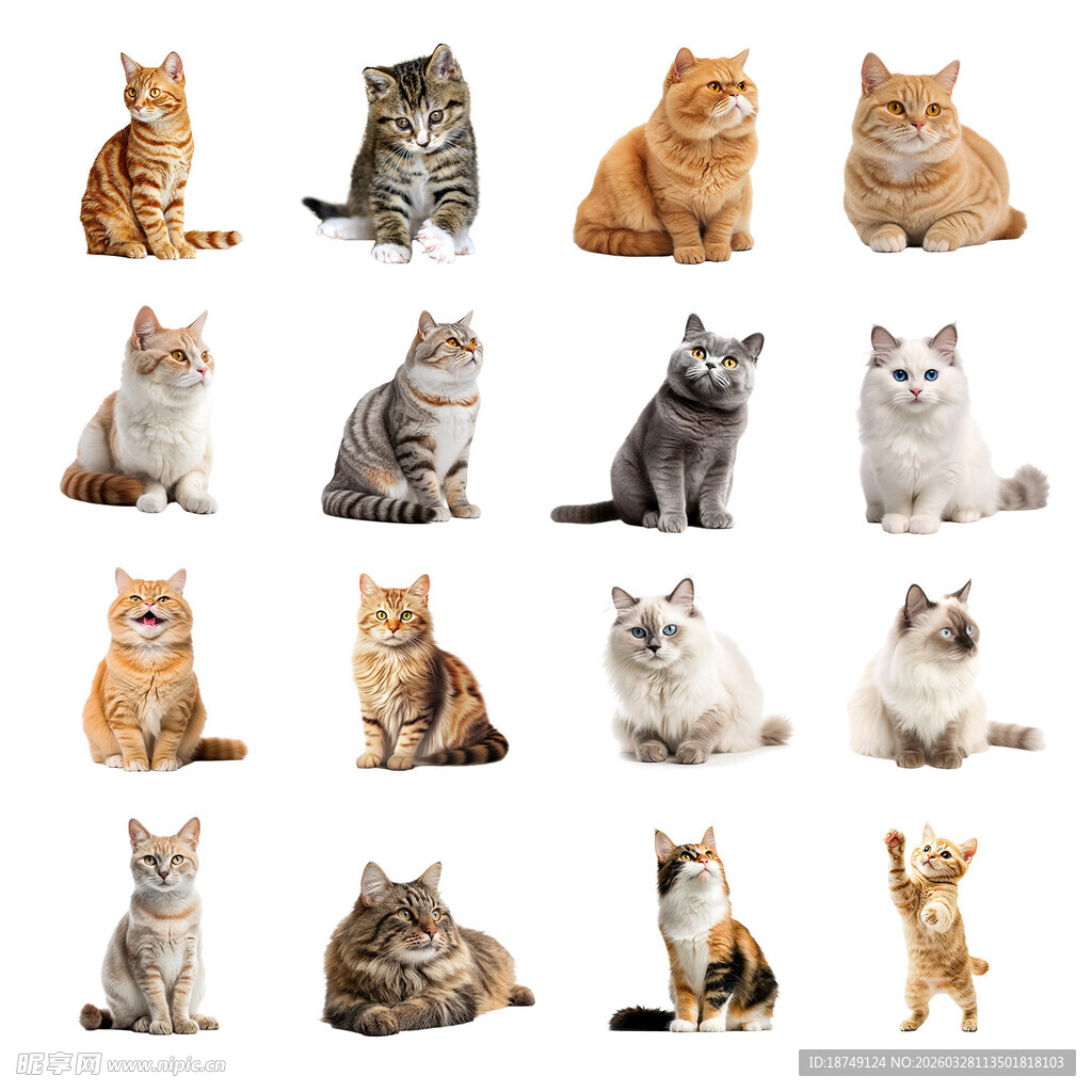 多样猫咪可爱姿态合集