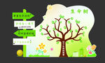 生命树春季绿色造型牌