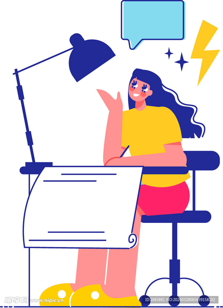 创意工作者专注绘图瞬间