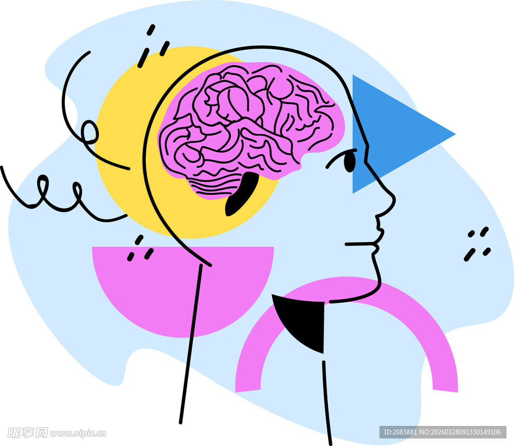 大脑思维创意插画