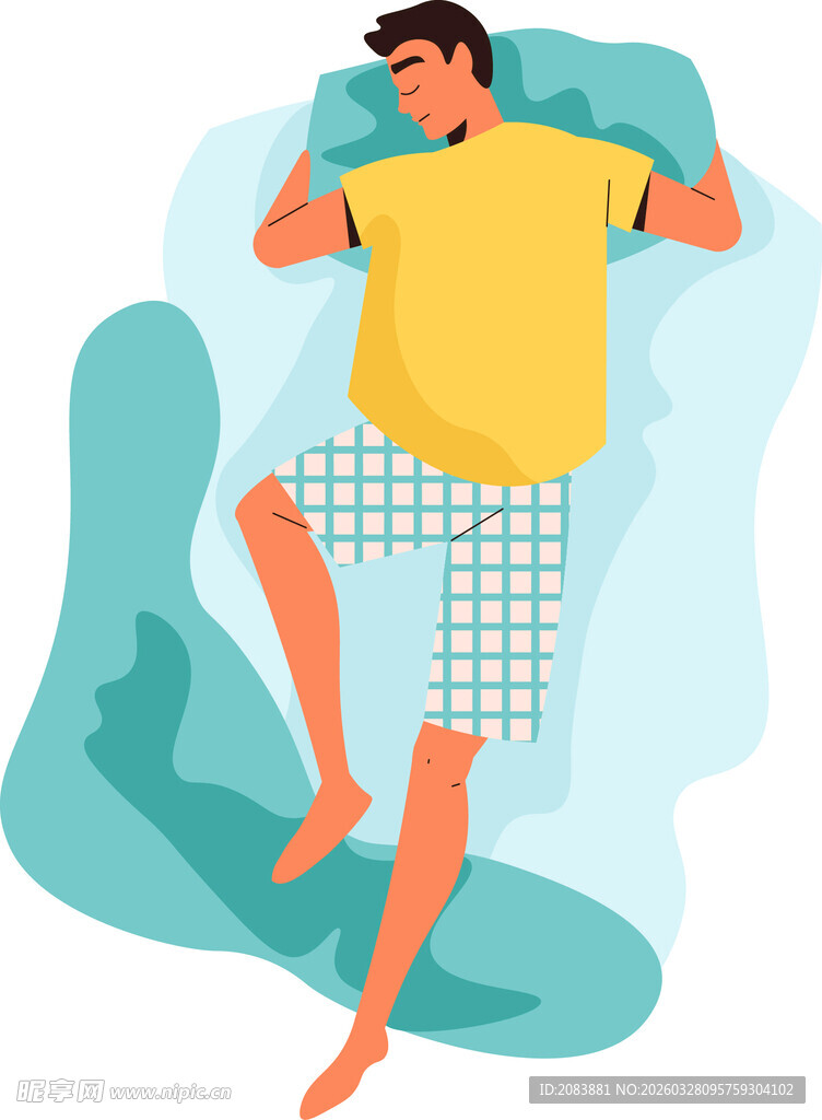 男子惬意躺卧享受休闲时光