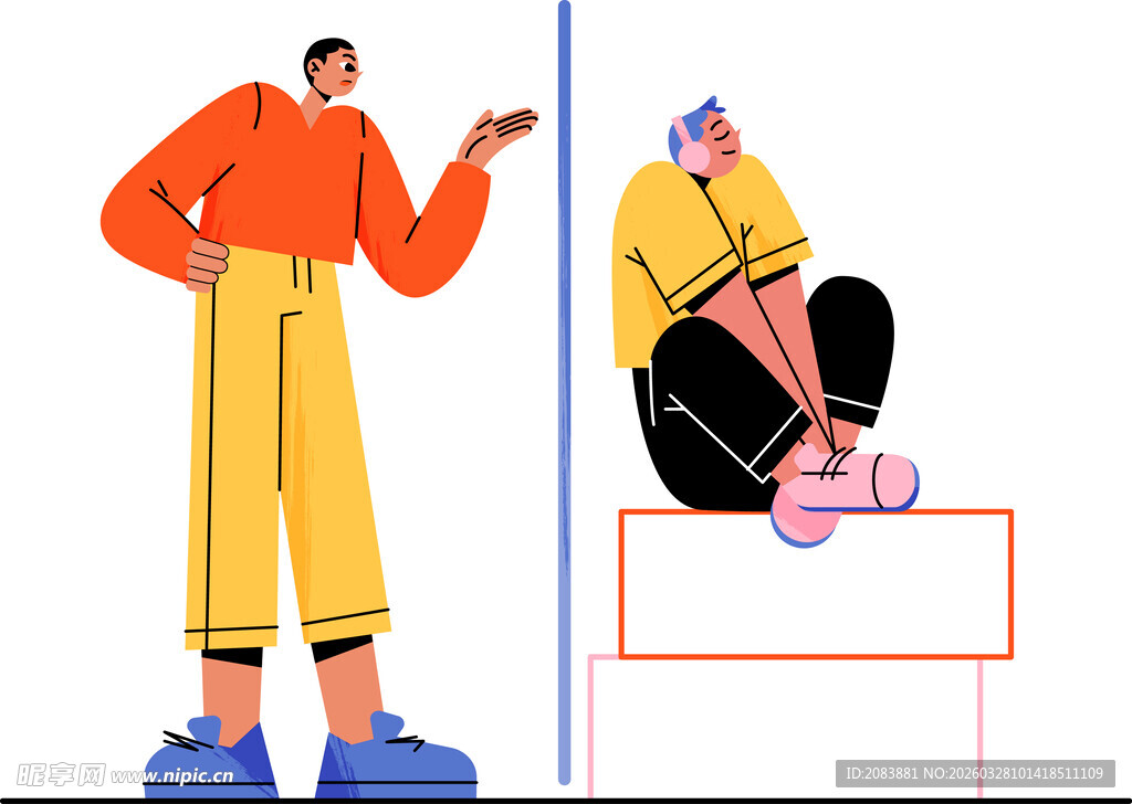 时尚人物造型插画