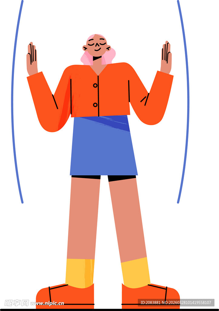 活力人物伸展姿势