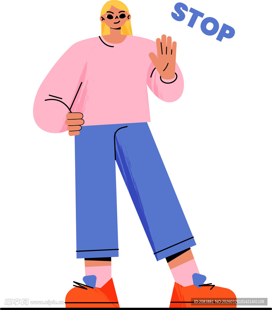 男子做停止手势示意停下
