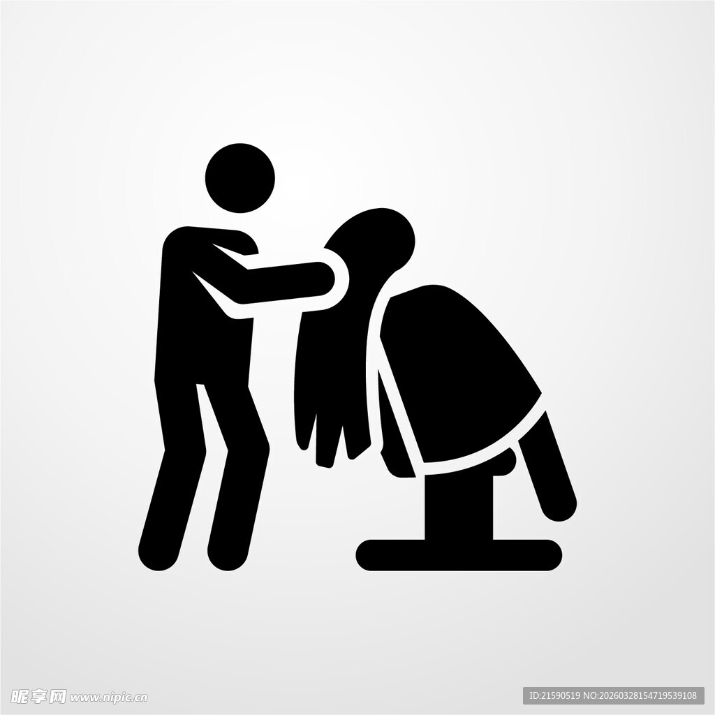 理发师为顾客理发场景